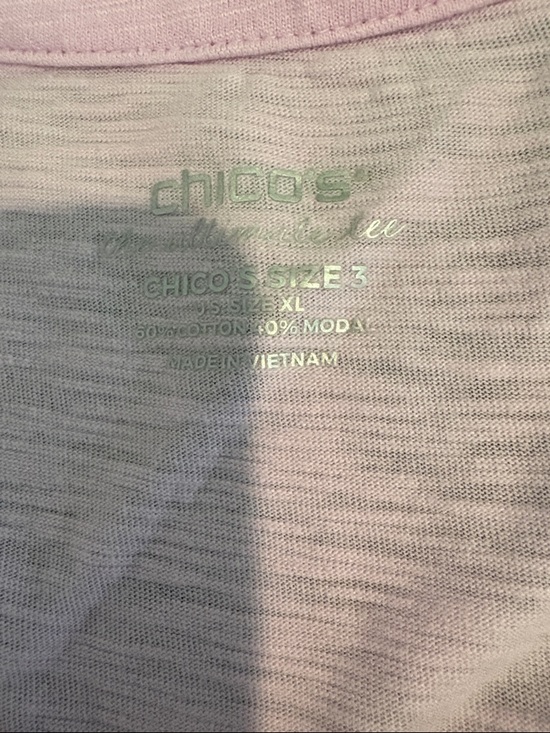 Chico's Light Pink V-Neck Slub-Knit Tunic - Picture 2 of 5